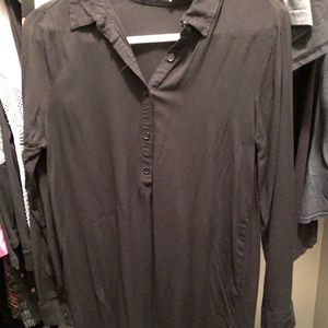 Black Long Sleeve Collar Blouse